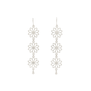 Silver plated flowers drop earrings
